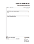 Tigercat M822 Mulcher Operator Manual 26804A