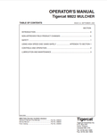 Tigercat M822 Mulcher Operator Manual 26804A