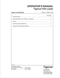 Tigercat T234 Loader Operator Manual 30818A