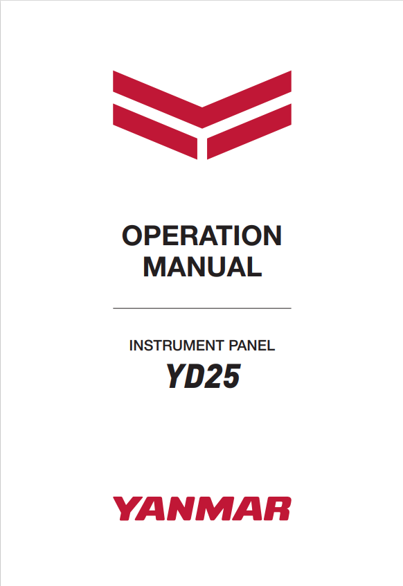 YANMAR INSTRUMENT PANEL YD25 OPERATION MANUAL PDF