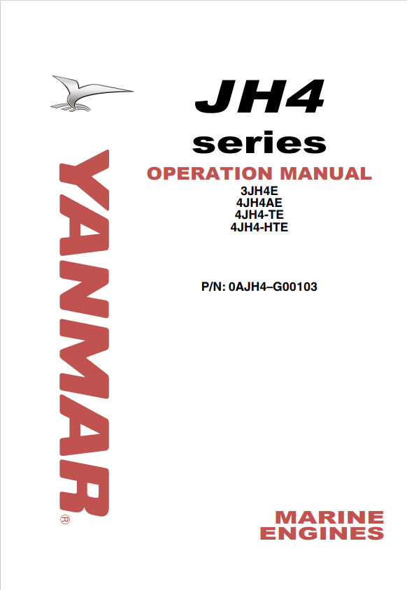 YANMAR MARINE ENGINES JH4 SERIES OPERATION MANUAL_G00103 PDF