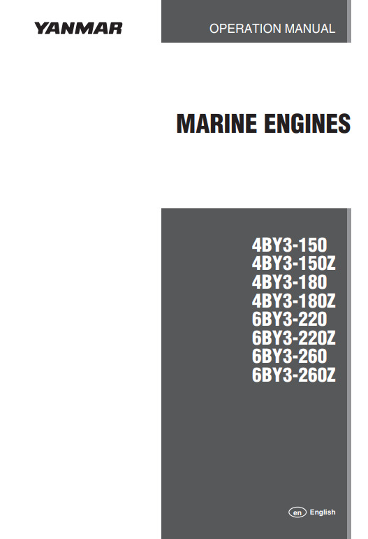 YANMAR MARINE ENGINE 4BY3, 6BY3 OPERATION MANUAL PDF