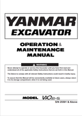 YANMAR MINI EXCAVATOR VIO15-2 (EN) OPERATION AND MAINTENANCE MANUAL PDF