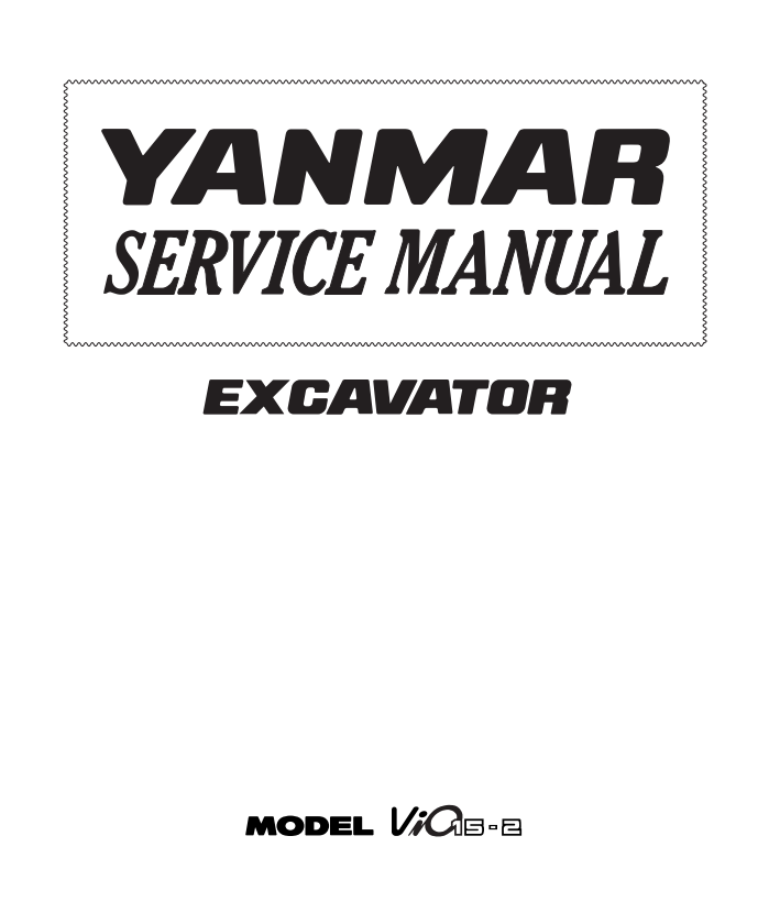 YANMAR VIO15-2 EXCAVATOR SERVICE REPAIR MANUAL PDF